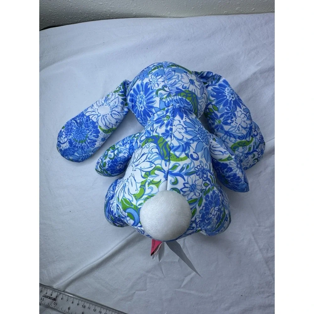 Lilly Pulitzer Frenchie Blue Suns Out Bunny Rabbit Plush Stuffed Animal Cotton